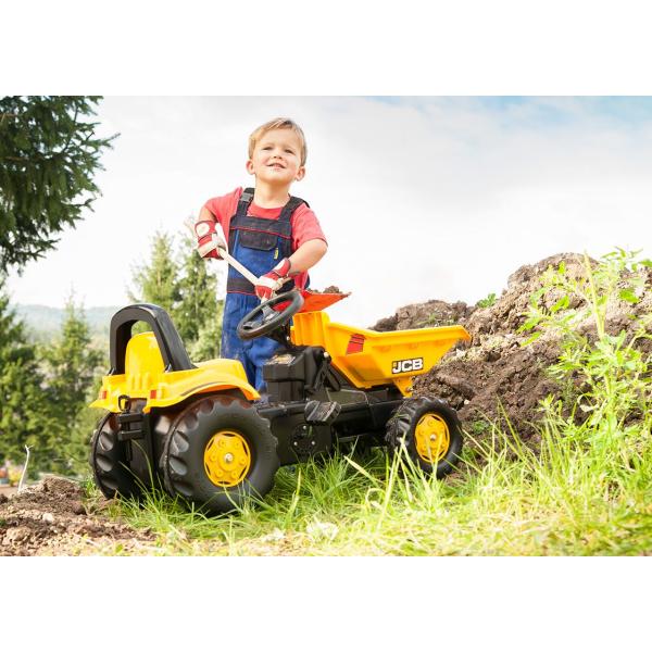 Rollytoys Šlapací traktor Rolly Kid Dumper JCB, žlutý