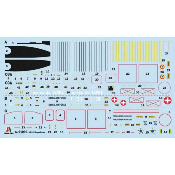 Model Kit vrtulník 91096 - AS332 Super Puma (1:72) (obrázek 3)