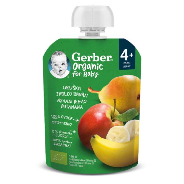 GERBER Organic Kapsička hruška, jablko a banán 90 g