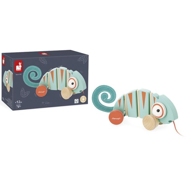 Janod Tahací hračka Chameleon Tropik