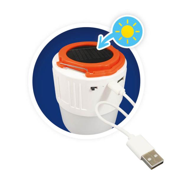 Kempingová lampa s reproduktorem