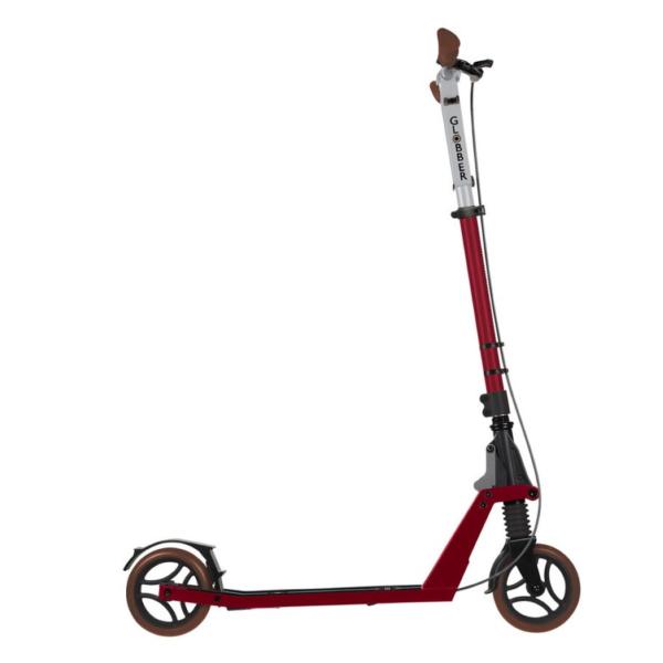 Globber Koloběžka One K 165 Deluxe Vintage Red s předním tlumičem a brzdou, nosnost 100kg (obrázek 3)