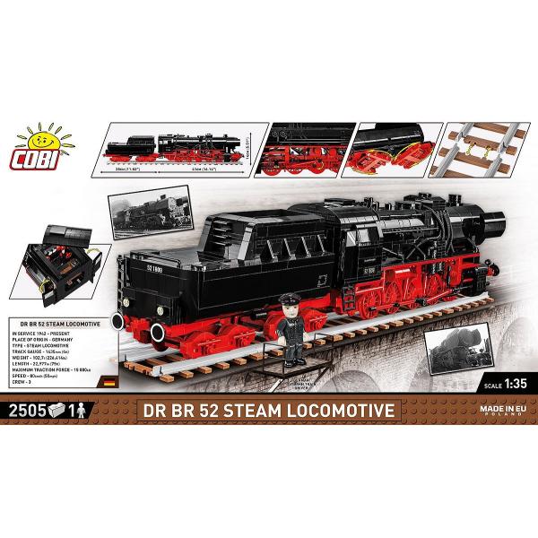 Cobi DR BR 52 parní lokomotiva, 1:35, 2505 k, 1 f