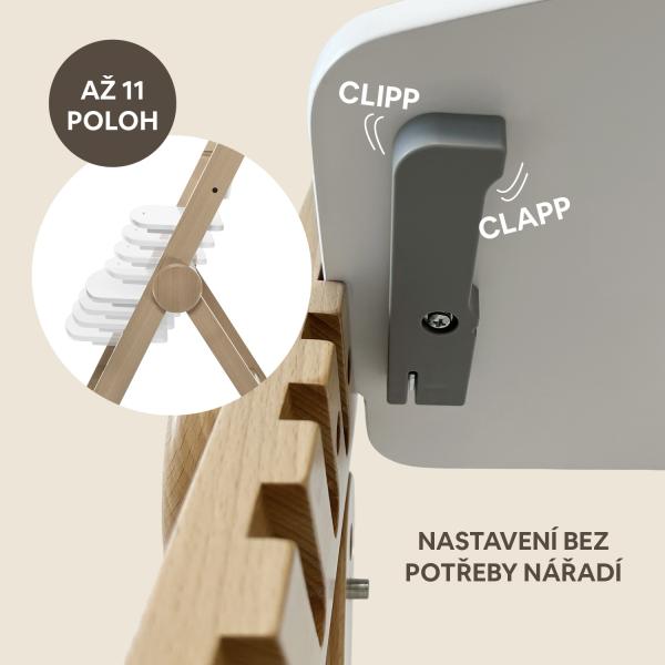 Dřevěná jídelní židle Clipp & Clapp, šedá (obrázek 5)