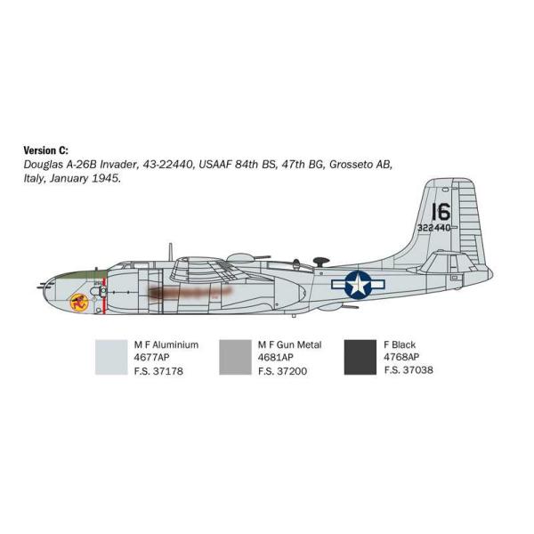 Model Kit letadlo 1274 - A-26 A/B Invader (1:72) (obrázek 6)