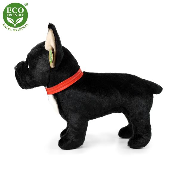 Plyšový francouzský buldoček černý s obojkem stojící 30 cm ECO-FRIENDLY (obrázek 3)