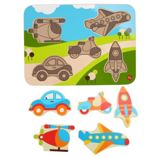 Lucy & Leo 229 Dopravní prostředky - dřevěné vkládací puzzle 6 dílů (obrázek 3)