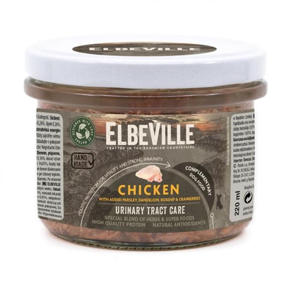 Pohár Elbeville Dog Urinary Tract Care, kuracie s pridaným petržlenom, púpavou, 220ml