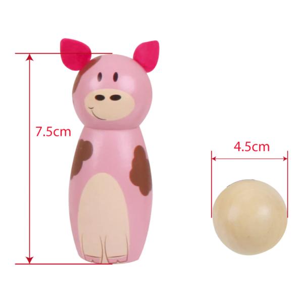 Bigjigs Toys Dřevěné kuželky farma (obrázek 3)