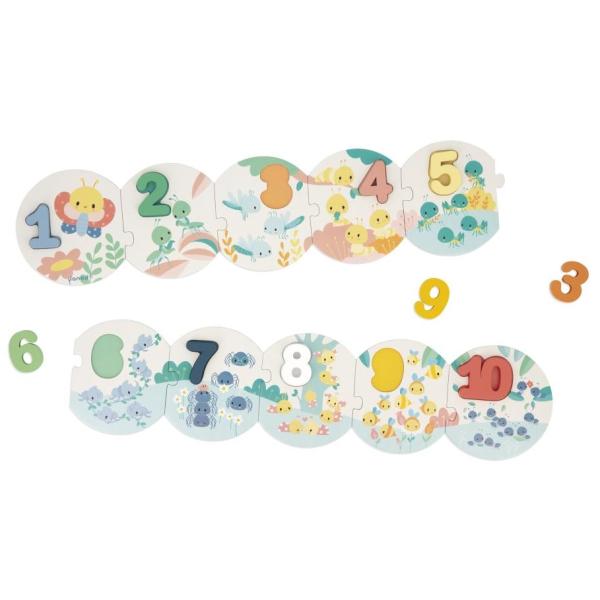 Janod Vkládací dřevěné puzzle pro děti Čísla Pure