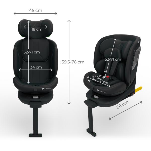 KINDERKRAFT Autosedačka i-360 2 Plus (40-150 cm) Black