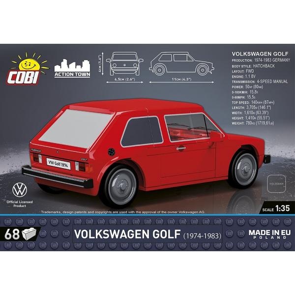Cobi Volkswagen Golf 1974, 1:35, 68 k