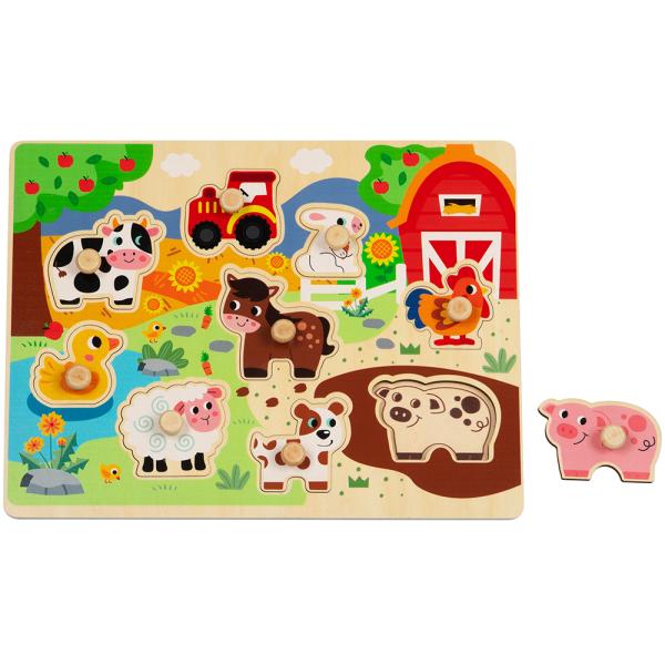 BABU - Dřevěné vkládací puzzle velká FARMA