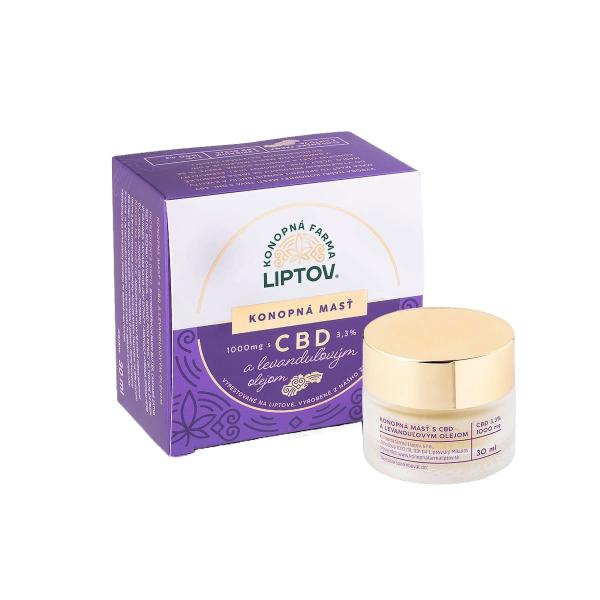 Konopná masť CBD 3.30% (CBD 1000mg) levanduľa 30 ml