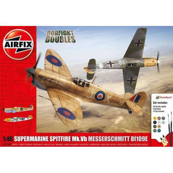 Gift Set letadlo A50160 - Supermarine Spitfire MkVb Messerschmitt Bf109 (1:48)