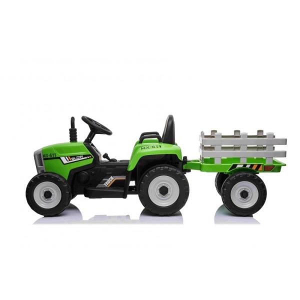 Elektrický Traktor Workers s vlečkou, zelený, Pohon zadních kol, 12V baterie (obrázek 3)
