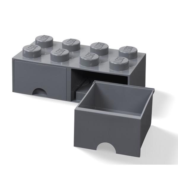 LEGO® úložný box 8 - se zásuvkou tmavě šedá 250 x 500 x 180 mm (obrázek 3)