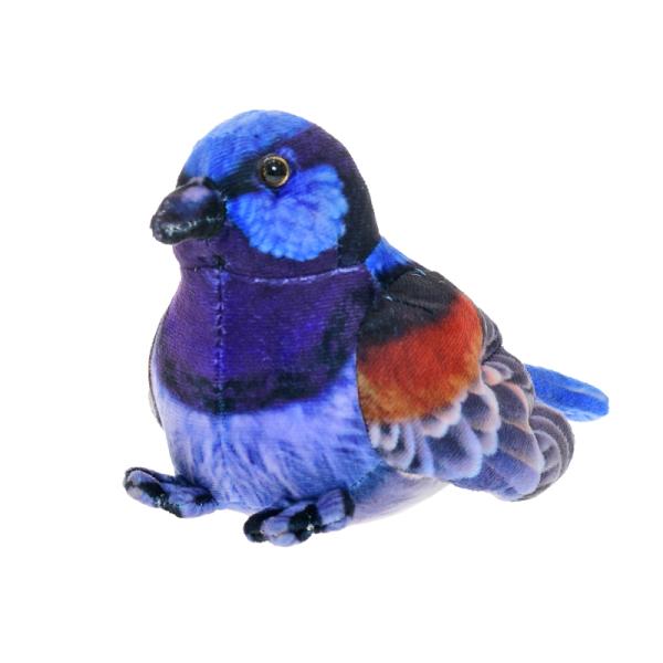 Modropláštník pták plyšový 11cm stojící