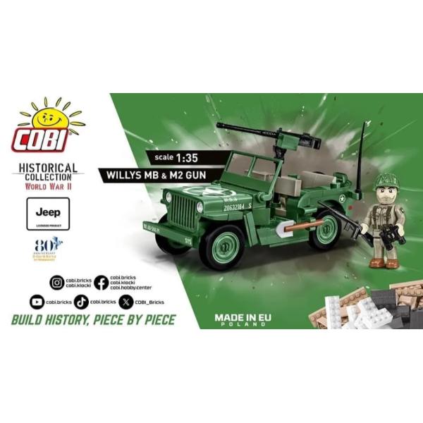 Cobi Willys MB & M2 dělo, 1:35, 150 k, 1 f