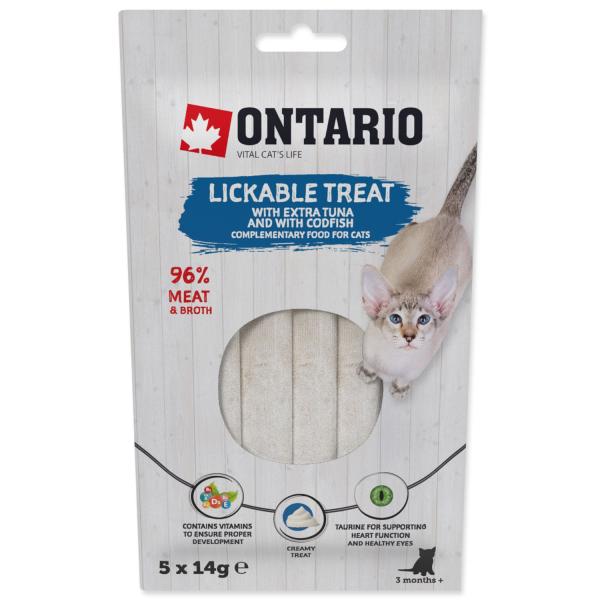 Ontario pochúťka lízací extra tuniak a treska 5x14g