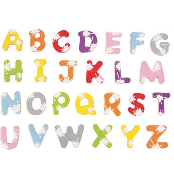 Janod - Valigetta 52 Lettere Magnetiche Splash (Legno), Accessorio Per Lavagna Per Bambini, Per Imparare A Leggere E A Scrivere - Da 3 Anni In Su, J09612-image