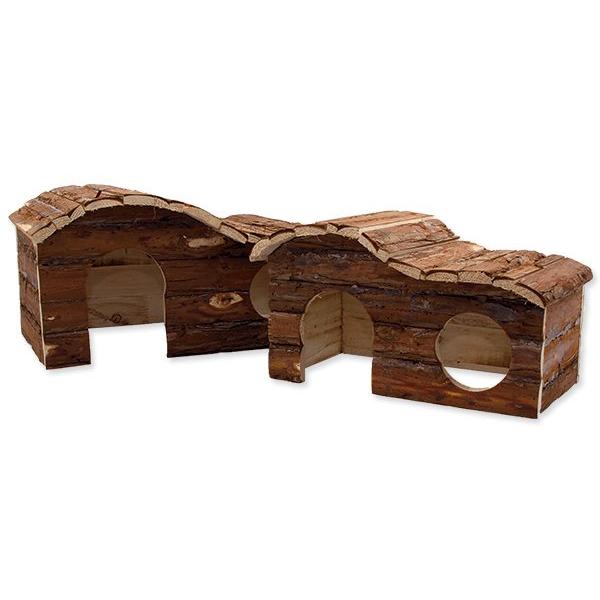 Domeček Small Animals Kaskada dřevěný s kůrou 31x19x19cm
