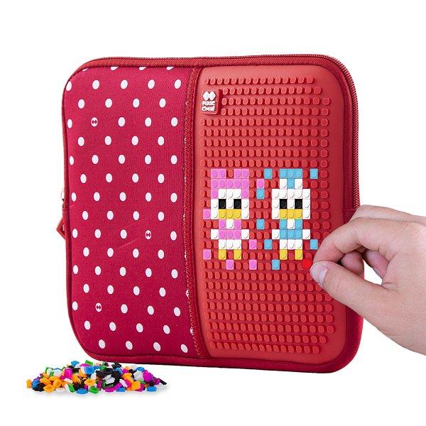 PIXIE CREW Kreativní XL pouzdro na drobnosti červená látka s bílými tečkami