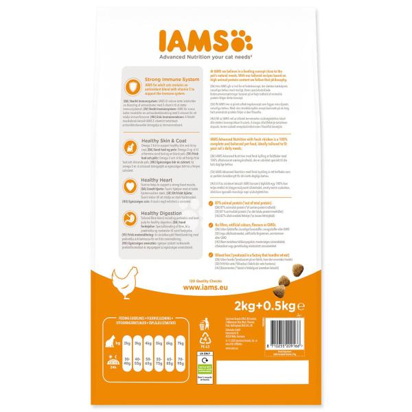 Krmivo IAMS Cat Adult Chicken 2kg + 500g ZDARMA (obrázek 3)