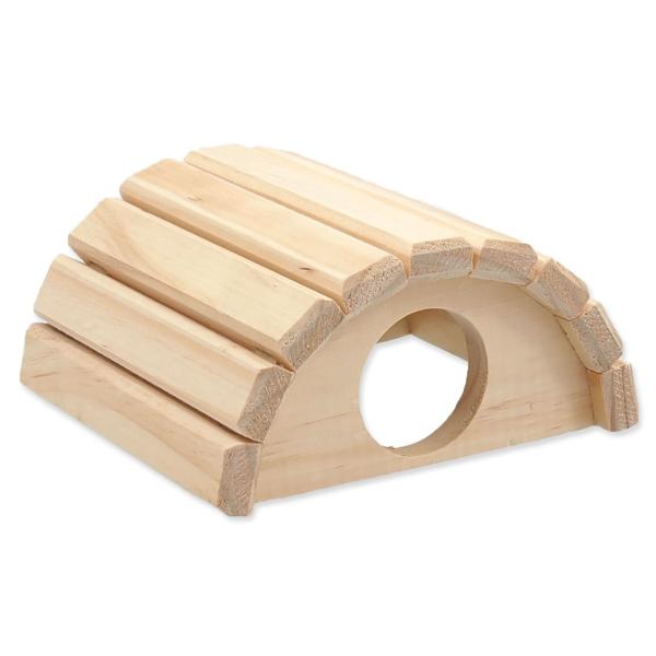 Domeček Small Animals Půlkruh dřevěný 16,5x15x8cm