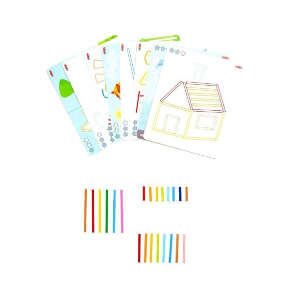 Haba Dřevěná hračka přiřazování barevných tyčinek s předlohami Stabix