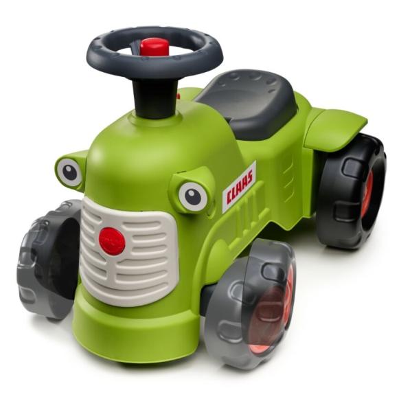 Falk Odrážedlo a chodítko 2v1 traktor Claas světle zelený s volantem