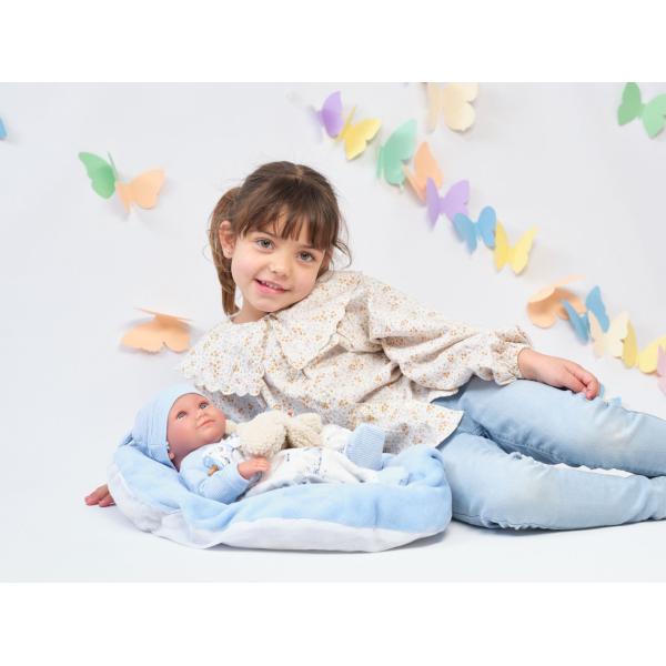 Llorens 73807 NEW BORN chlapeček - realistická panenka miminko s celovinylovým tělem - 40 (obrázek 7)