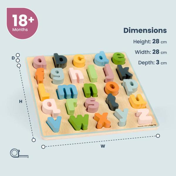 Bigjigs Toys Dřevěné puzzle malá písmena - abc (obrázek 4)