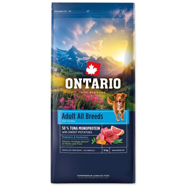 Krmivo Ontario Adult All Breeds Monoprotein Tuna & Sweet Potatoes 12kg (obrázek 3)