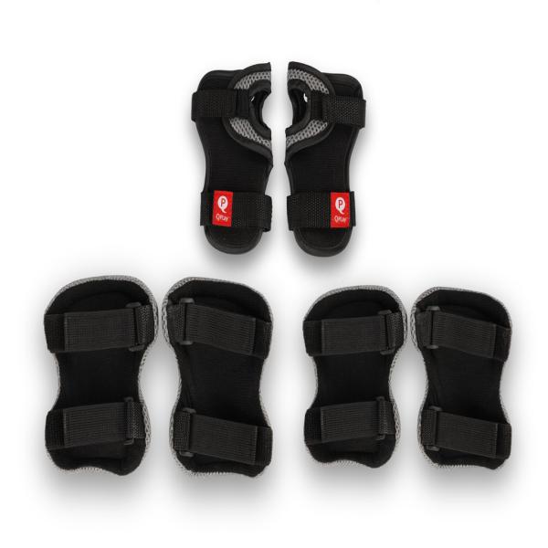 QPLAY Chrániče dětské Black, vel. S, věk 3-5 let