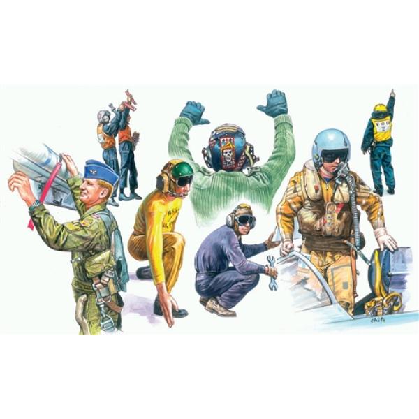 Model Kit figurky 1246 – NATO PILOTS AND GROUND CREW (1:72)