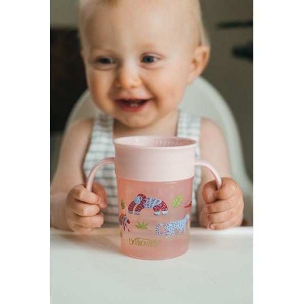 DR.BROWN’S Hrnek Cheers360 6m+ 200 ml růžový