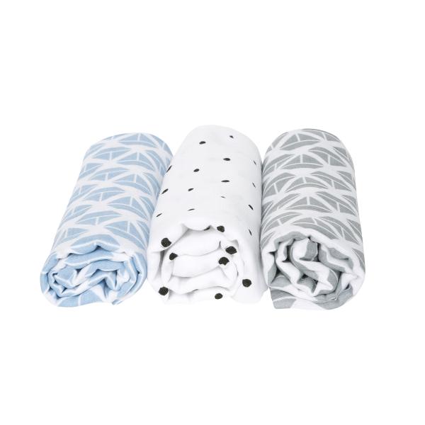 Plenka mušelínová 3ks Blue Boats 70x80cm