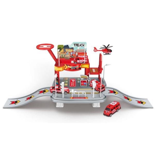 Hasičská stanica s autami 65x19x24,5 cm