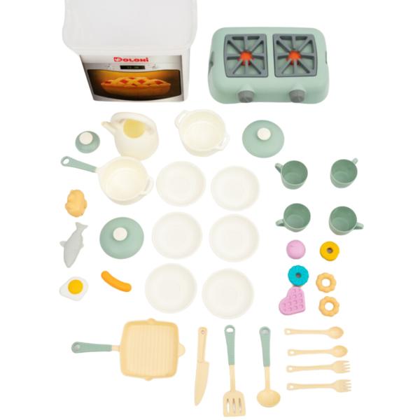 DOLONI dětská kuchyňka set tyrkysová - 34ks příslušenství 28cm x 19,5cm x 31,5cm (obrázek 6)