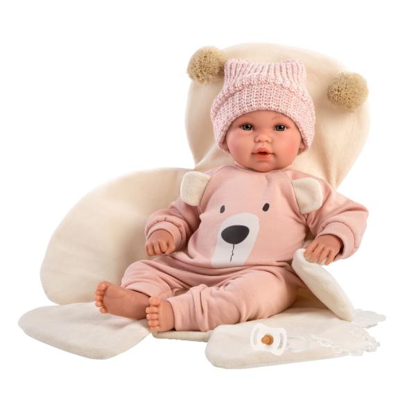 Llorens 63644 NEW BORN – realistická panenka miminko se zvuky a měkkým látkovým tělem – 36