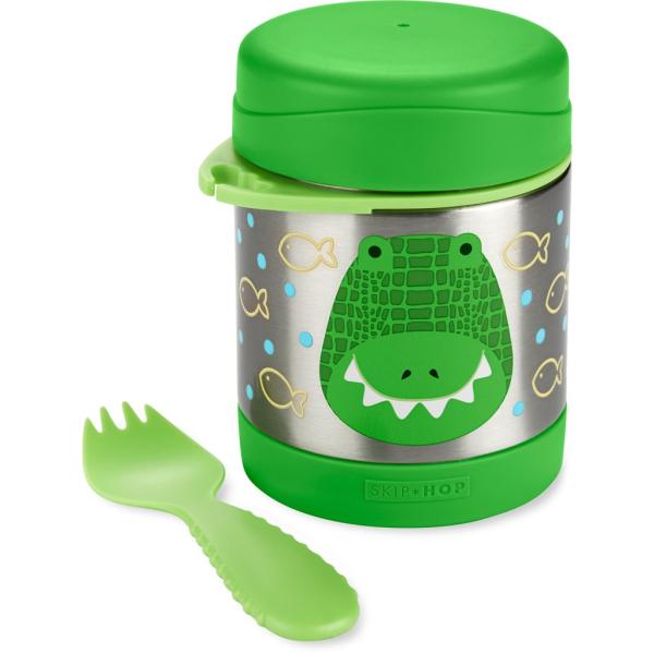 SKIP HOP Zoo Termoska na jídlo s lžící/vidličkou Krokodýl 325 ml, 3r+