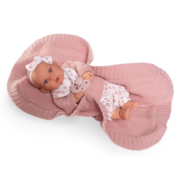 Antonio Juan 11325 KIKA – realistická panenka se zvuky a měkkým látkovým tělem – 27 cm