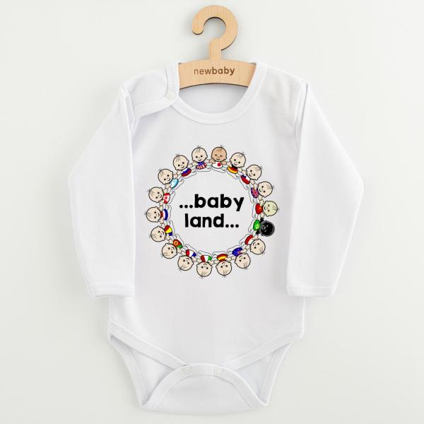 Dětské body s potiskem New Baby ...baby land... 62 (3-6m)