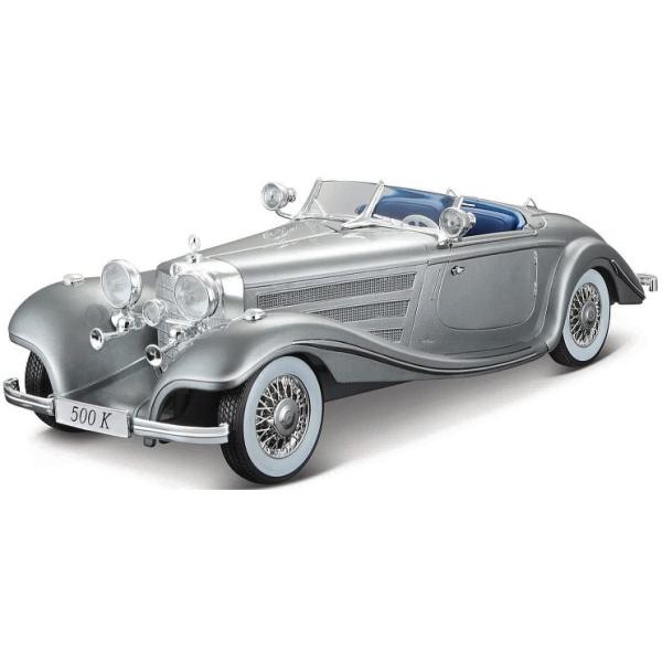Maisto - 1936 Mercedes-Benz 500 K Typ Specialroadster, metal šedý, 1:18