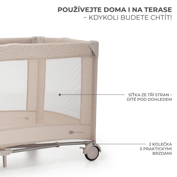 KINDERKRAFT Postýlka cestovná Joy 2 Beige (obrázek 4)