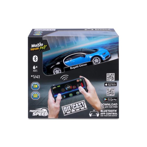 Maisto RC - DIE-CAST METAL se světly, Bugatti Chiron, 1:41, 2,4 GHz, USB, XTR, Bluetooth (obrázek 6)