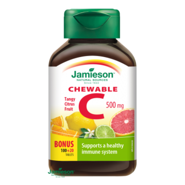 Jamieson Vitamin C 500mg tablety na cucání s příchutí citrusového ovoce 120 tablet