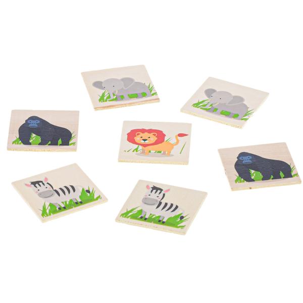 Pexeso dřevěná zvířátka 12x12x3cm 20ks