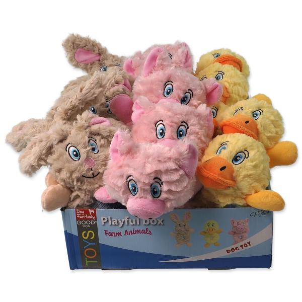 Hračky Dog Fantasy Playful Box Farm zvířátka pískací mix 21cm 24ks (obrázek 7)